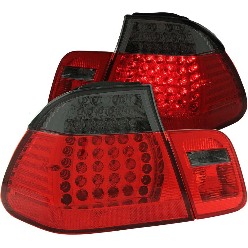 ANZO 321126 1999-2001 BMW 3 Series E46 LED Taillights Red/Smoke 2pc