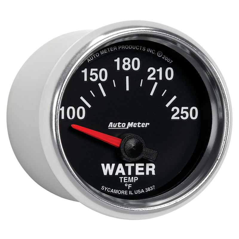 AutoMeter 3837 Autometer GS 52mm 100-250 Deg F Short Sweep Electronic Water Temperature Gauge