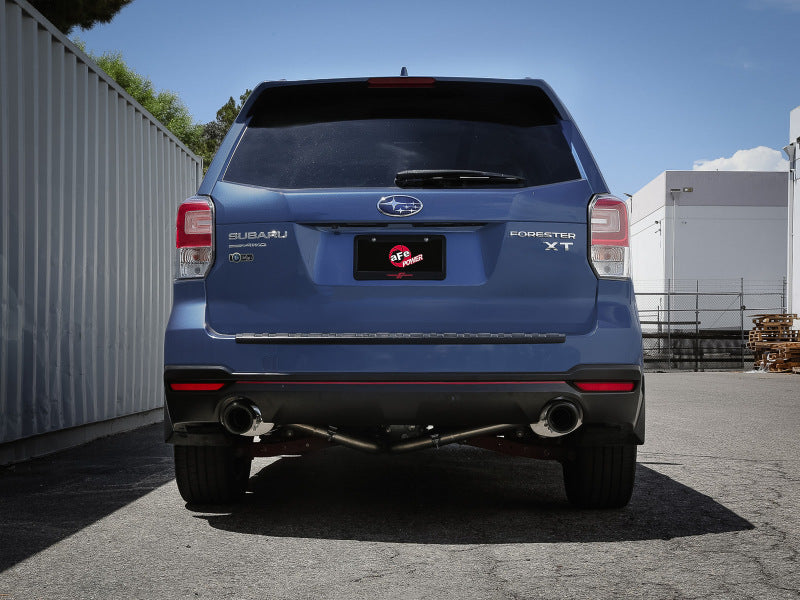 aFe 49-36804-B Subaru Forester XT 14-18 H4-2.5L (t) Takeda 2-1/2in to 2-1/4in 304 SS Cat-Back- Black Tip