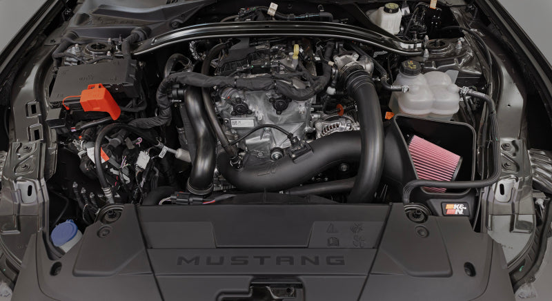 K&N Engineering 63-2627 K&N 2024 Ford Mustang Ecoboost L4-2.3L F/L Turbo AirCharger - Cold Air Intake System