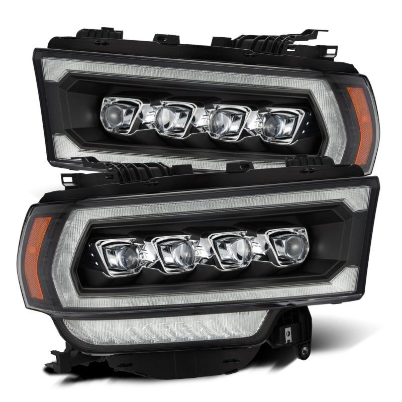 AlphaRex 880553 19-21 RAM 2500 NOVA LED Proj Headlights Plank Style Black w/Activ Light/Seq Signal/DRL