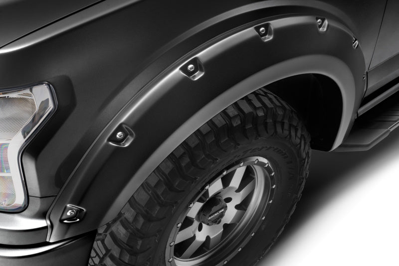 Bushwacker 20945-32 18-20 Ford F-150 (Excl Models w/Tech Pkg) Pocket Style Flares 4pc - Agate Black Met