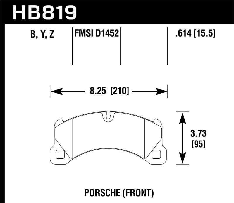 Hawk Performance HB819B.614 Hawk 11-13 Porsche Cayenne HPS 5.0 Front Brake Pads