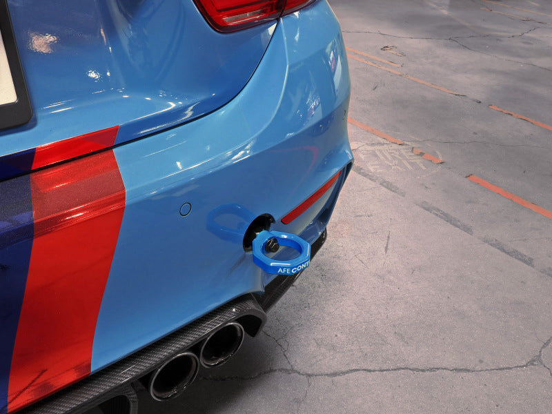 aFe 450-502002-L Control Rear Tow Hook Blue BMW F-Chassis 2/3/4/M