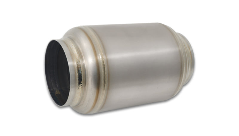 Vibrant 17630 Titanium Muffler w/Natural Tip 3in. Inlet / 3in. Outlet / 4.25in Dia