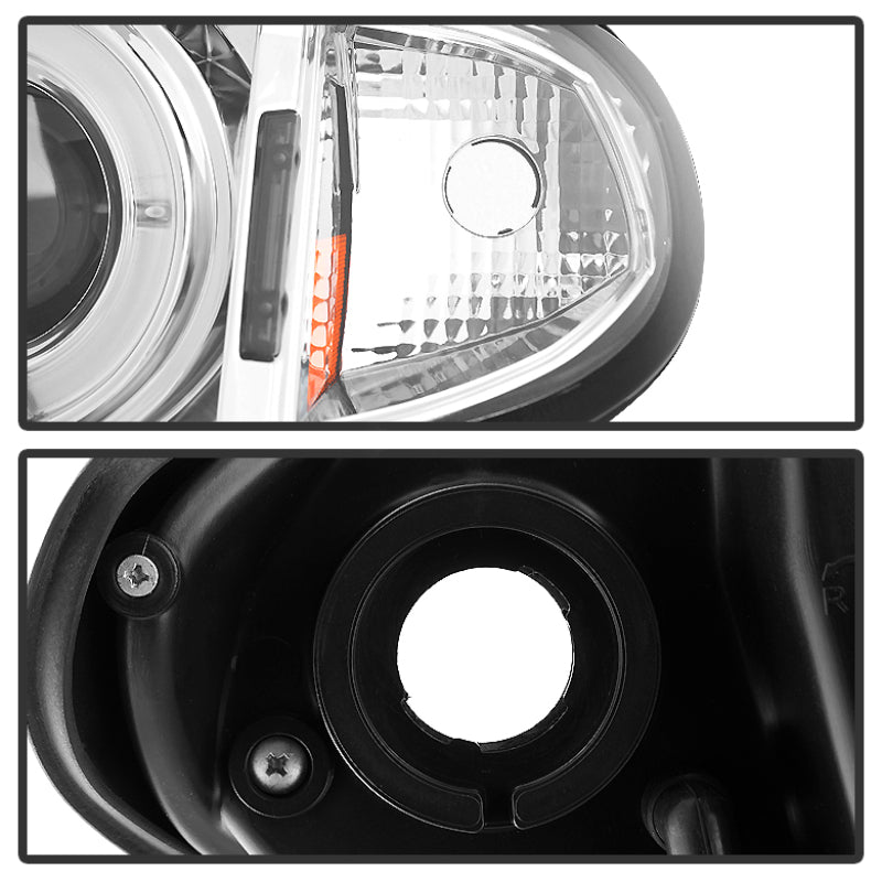 SPYDER 5042408 Spyder BMW E46 3-Series 02-05 4DR Projector Headlights 1PC LED Halo Chrm PRO-YD-BMWE4602-4D-AM-C