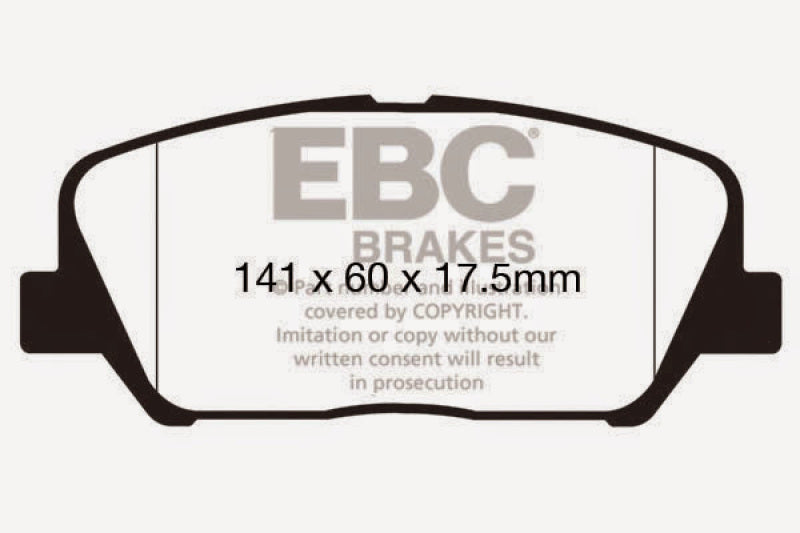 EBC DP42172R 12-15 Hyundai Veloster 1.6 Turbo Yellowstuff Front Brake Pads