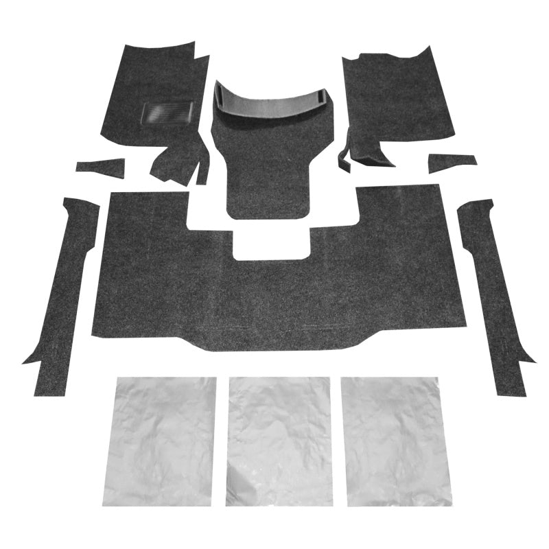 BedRug BRCYJ76F 76-95 Jeep CJ-7/YJ Front Kit 8pc Floor Kit (Incl Heat Shields)