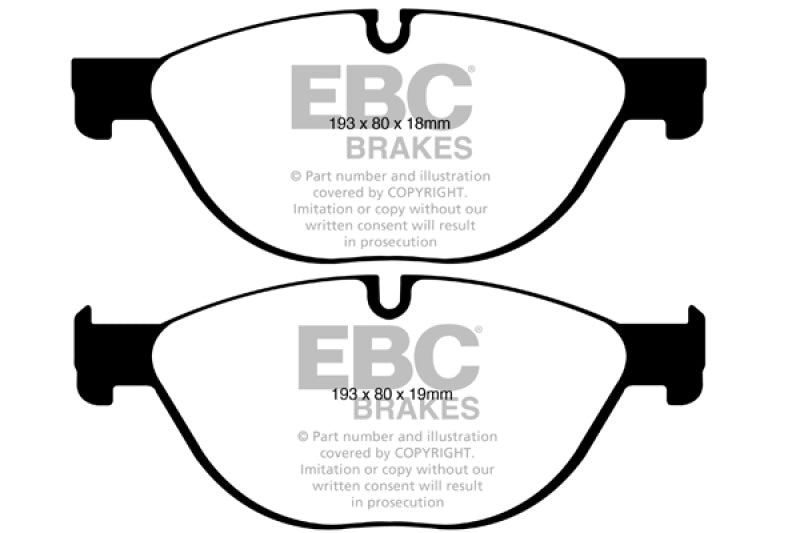 EBC DP42019R 12-13 BMW 528 2.0 Turbo (F10) Performance Yellowstuff Front Brake Pads