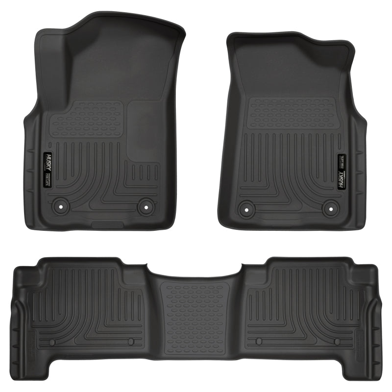 Husky Liners 95671 2019+ Infiniti QX80/2019+ Nissan Armada Weatherbeater Black Fnt & 2nd Seat Floor Liners