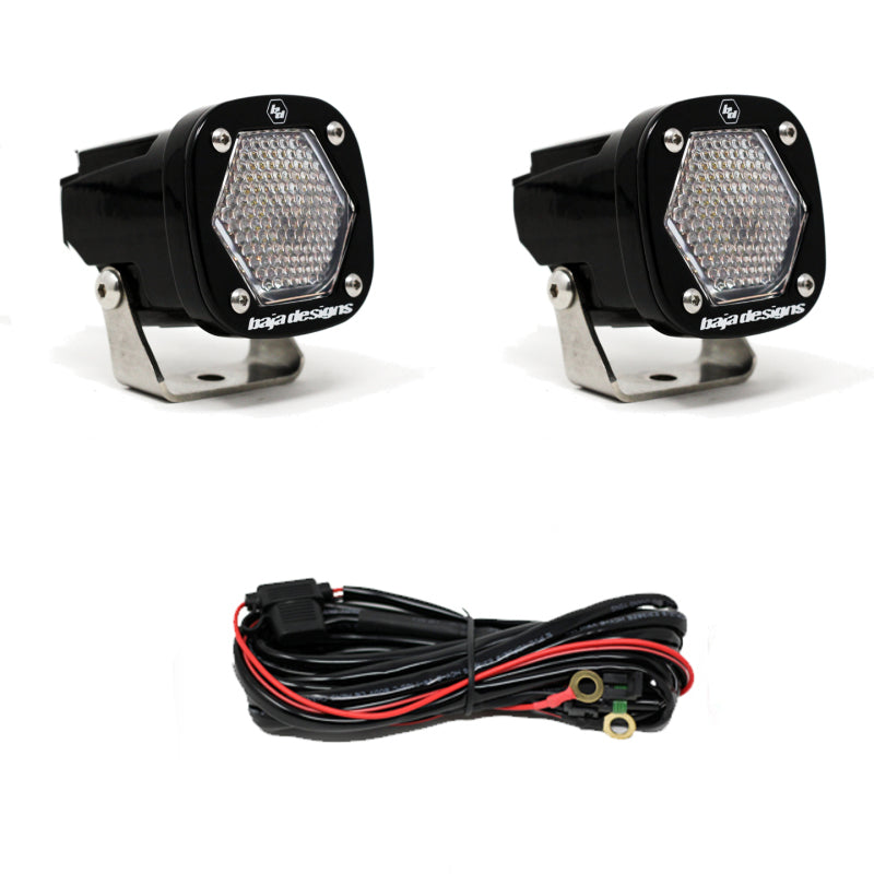 Baja Designs 387806 S1 Work/Scene LED Light w/ Mounting Bracket Pair