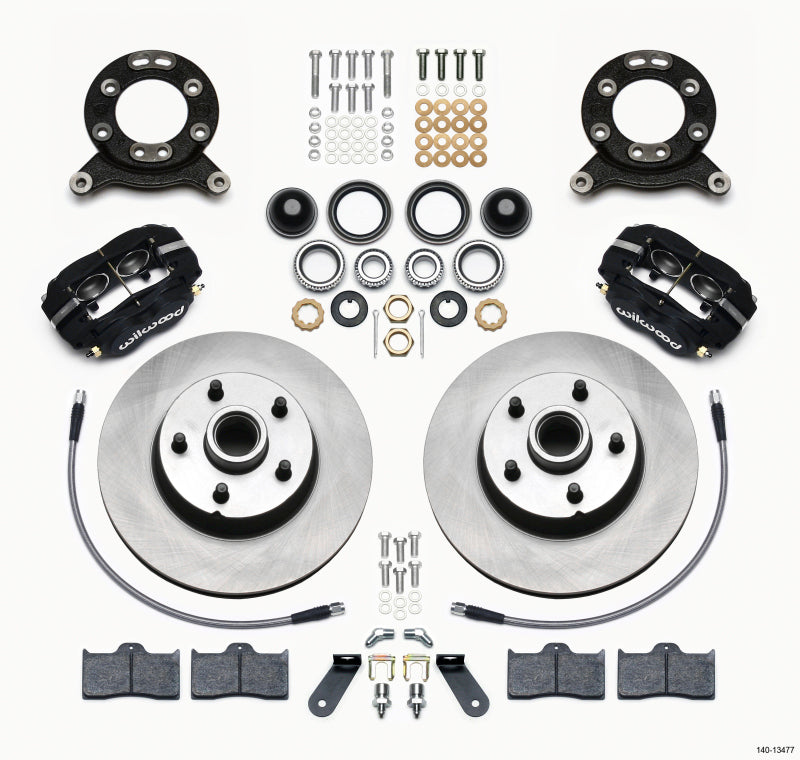 Wilwood 140-13477 Forged Dynalite-M Front Kit 11.30in 1 PC Rotor&Hub 1970-1973 Mustang Disc & Drum Spindle