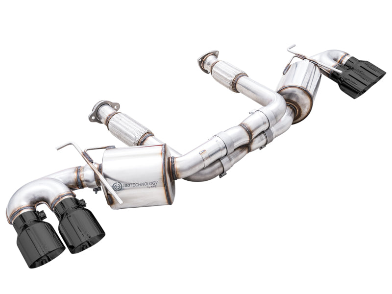 AWE Tuning 3015-43159 2020 Chevrolet Corvette (C8) Touring Edition Exhaust - Quad Diamond Black Tips