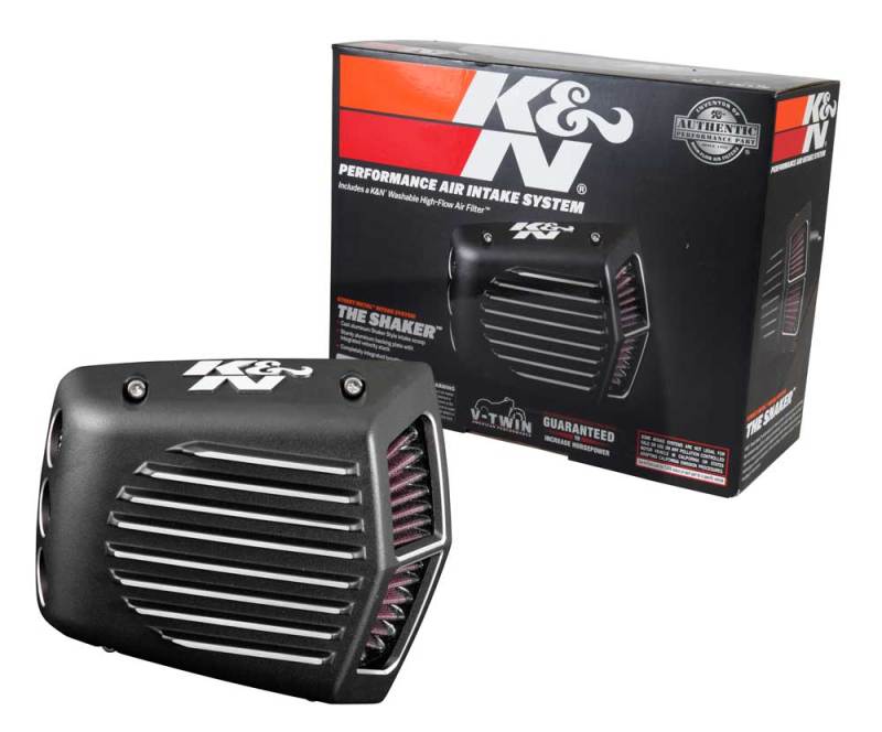 K&N Engineering RK-3950 K&N Street Metal Intake System for 01-16 Harley Davidson Softail/Dyna - Shaker Black