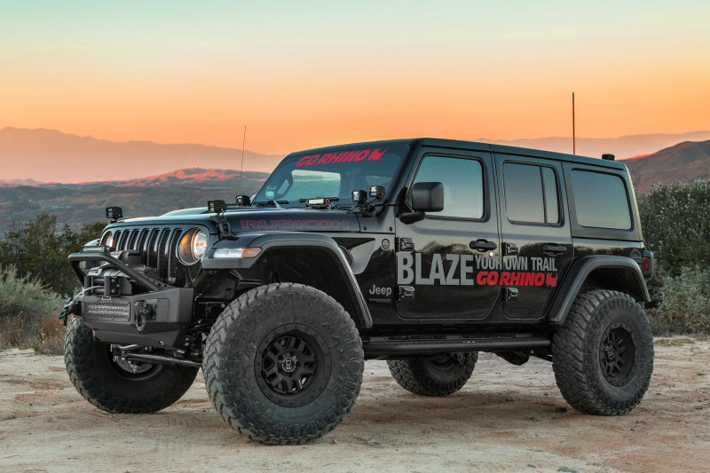 Go Rhino 331101T 07-20 Jeep Wrangler JL/JLU/JK/JKU/Gladiator JT Rockline Front Stubby Bumper w/ Overrider