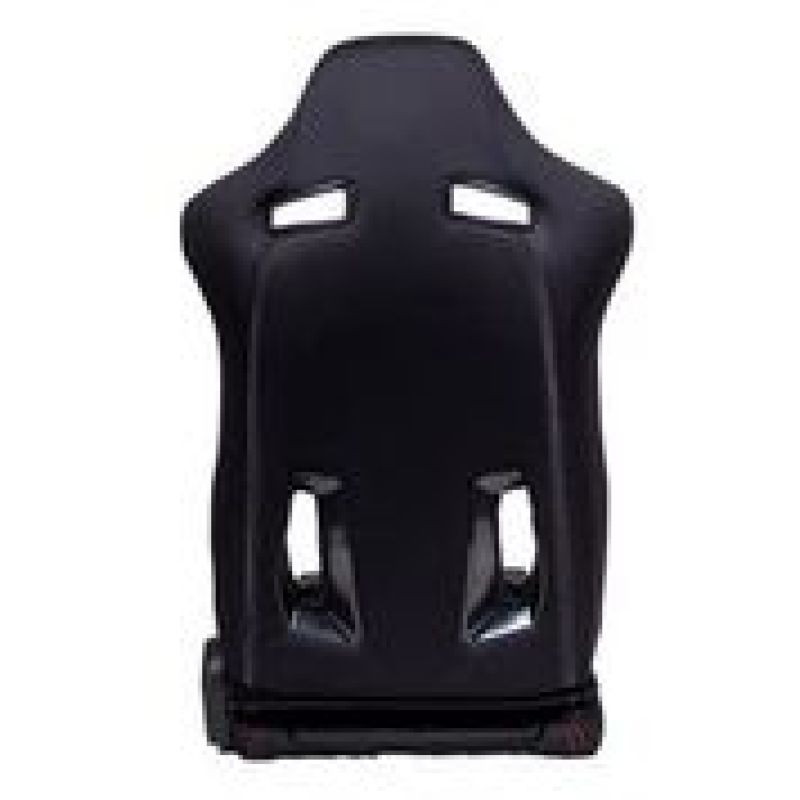 NRG RSC-800L/R Sport Seats (Pair) Cloth w/ Logo & Arrow Cushion Imprint - Black w/Red Stitch