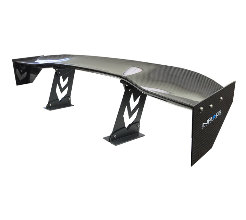 NRG CARB-A590NRG Carbon Fiber Spoiler - Universal (59in.) Logo Large End Plates