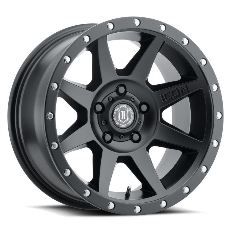 ICON 1817858547SB Rebound 17x8.5 5x5.5 0mm Offset 4.75in BS Satin Black Wheel