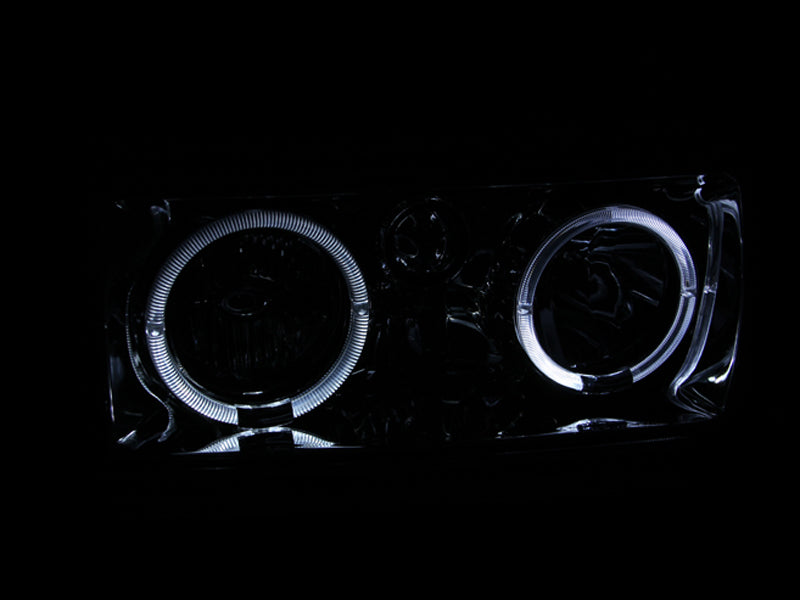 ANZO 111092 1991-1994 Toyota Land Cruiser Crystal Headlights w/ Halo Chrome