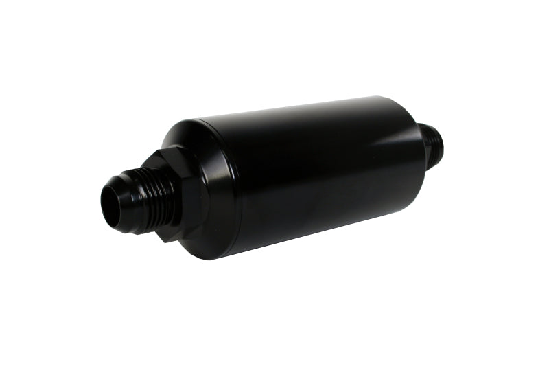 Aeromotive 12388 In-Line Filter - (AN -10 Male) 40 Micron Stainless Mesh Element Bright Dip Black Finish