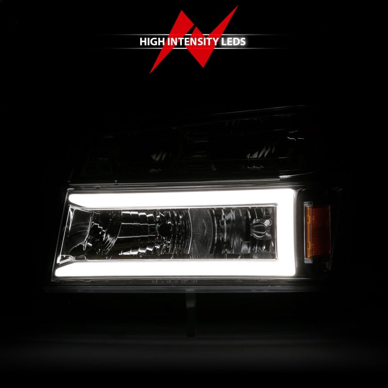 ANZO 111559 04-12 GM Colorado/Canyon/I-Series Crystal Headlights - w/ Light Bar Chrome Housing 4pcs