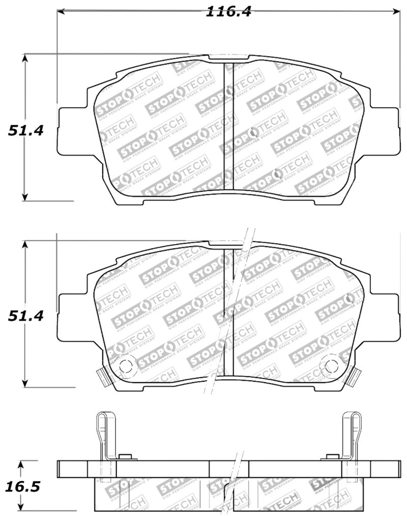 Stoptech 309.08220 StopTech Performance 00-05 Spyder MR2 / 00 Celica GT / 04-07 xA/xB Front Brake Pads