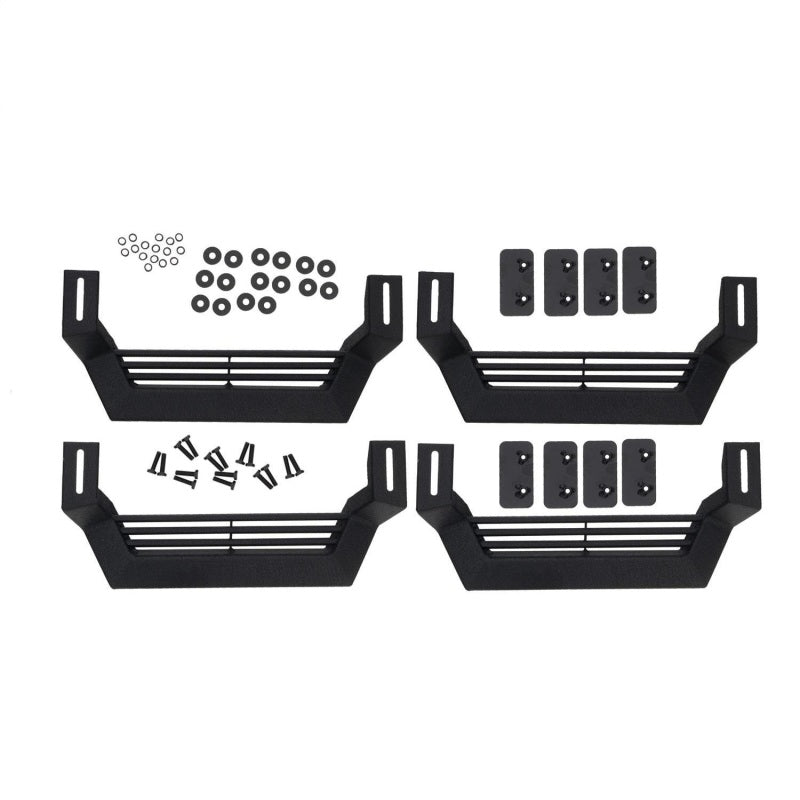 Rampage 26410034 1999-2019 Jeep Rock Rail Short Step Universal 4 Piece Set - Black