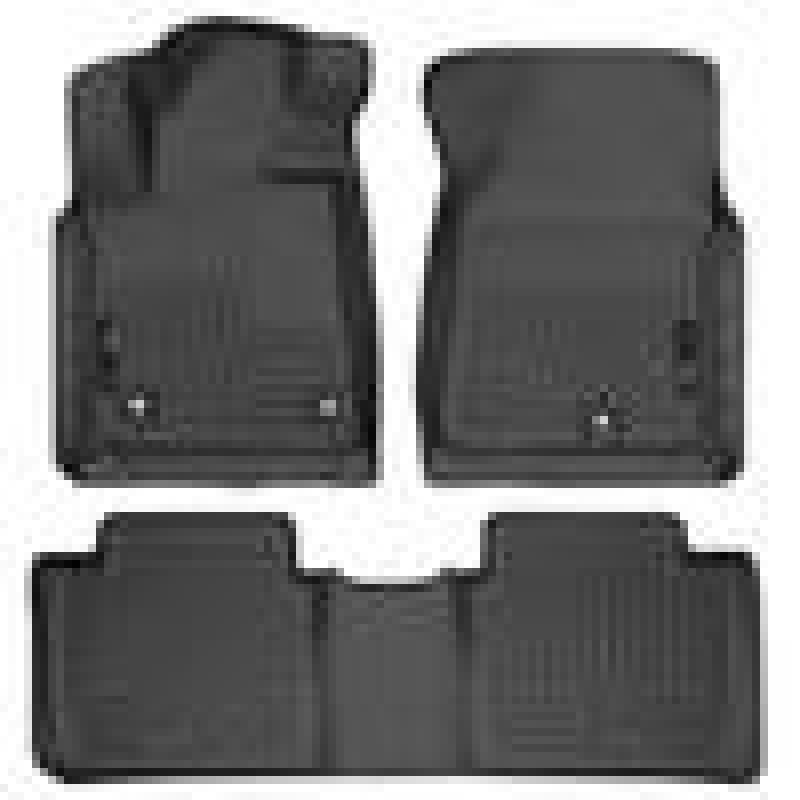 Husky Liners 99561 2014 Toyota Tundra Double Cab Pickup WeatherBeater Black Front & 2nd Seat Floor Liners