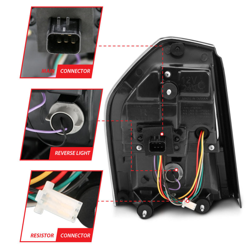ANZO 321343 11-14 Chrysler 300 LED Taillights Black w/ Sequential