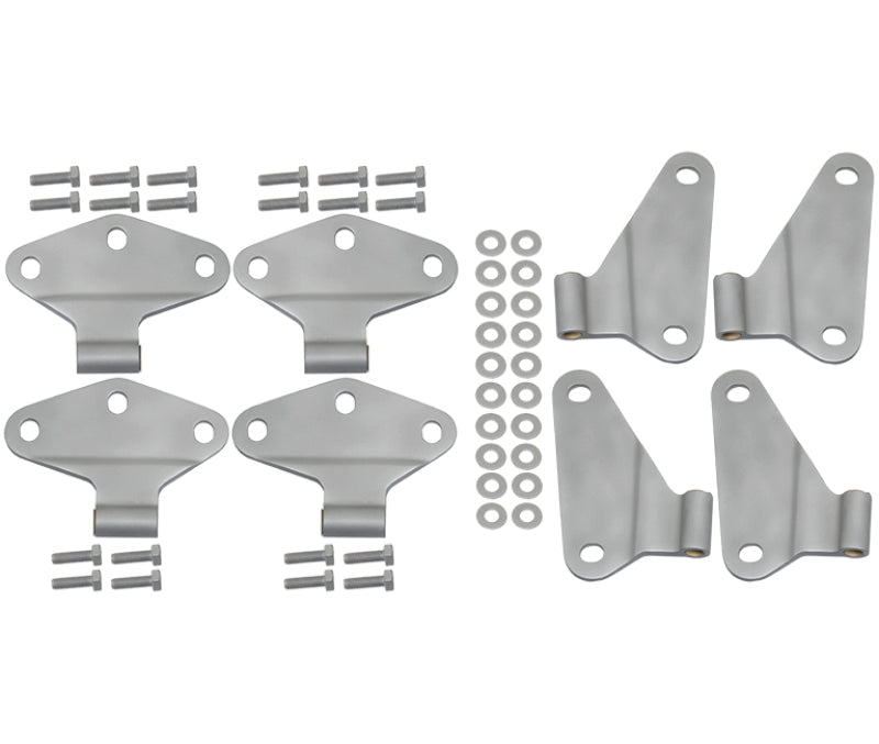 Kentrol 40581 07-18 Jeep Wrangler JK Body Door Hinge Set 8 Pieces 4 Door Bare Grey
