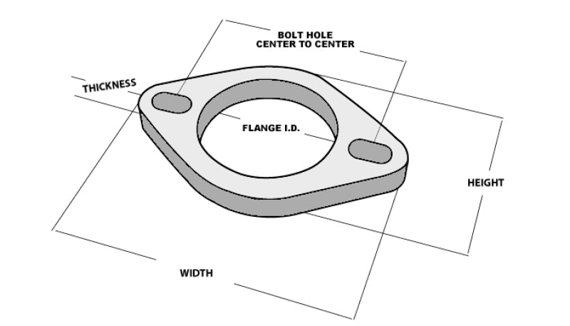 Vibrant 1472 2-Bolt T304 SS Exhaust Flanges (2.5in I.D.) - 5 Flange Bulk Pack