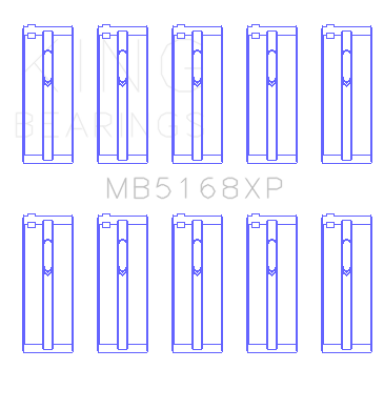 King Engine Bearings MB5168XPSTDX Honda H22 50mm Journal Crankshaft Main Bearing Set - Size STDX
