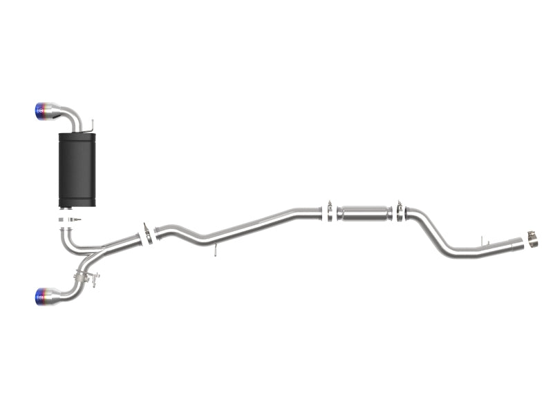 aFe 49-36043-L POWER Takeda 2020 Toyota Supra L6-3.0L (t) 3in-2.5in 304 SS CB Exhaust Blue Flame Tips