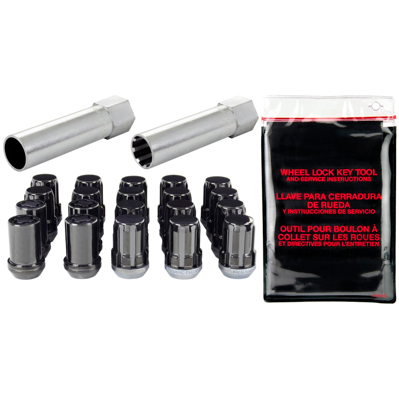 McGard 65557BK SplineDrive Tuner 5 Lug Install Kit w/Locks & Tool (Cone) M12X1.5 / 13/16 Hex - Blk