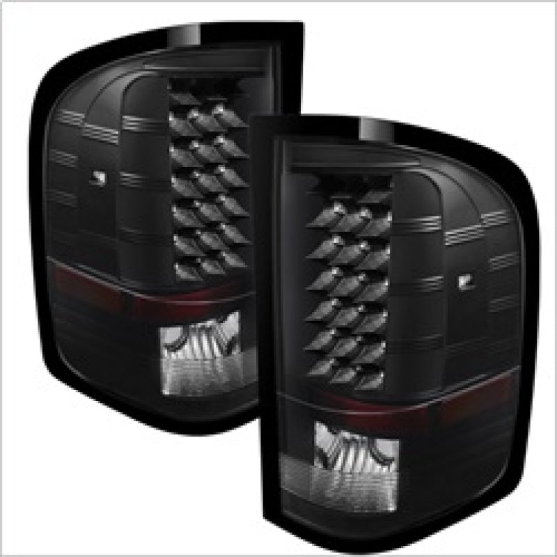 SPYDER 5073716 Xtune Chevy Silverado 07-13 LED Tail Lights Black ALT-JH-CS07-LED-BK