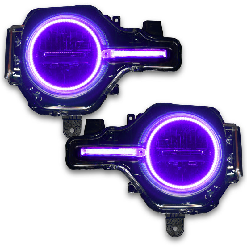 ORACLE Lighting 1471-330 Oracle 21-22 Ford Bronco Headlight Halo Kit w/DRL Bar - Base Headlights -w/RF Cntrl SEE WARRANTY