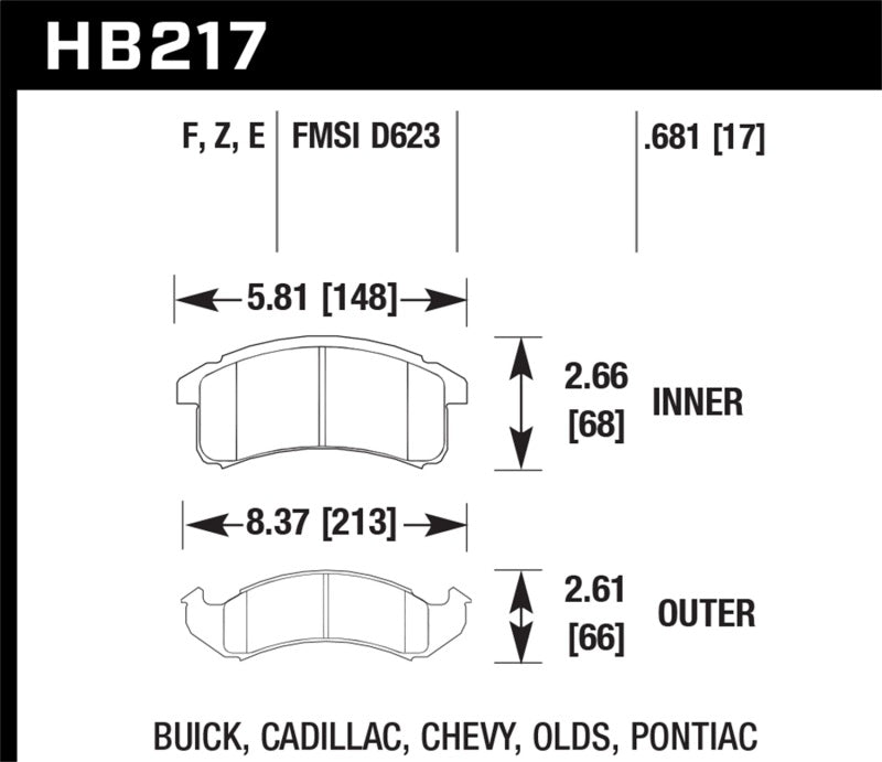 Hawk Performance HB217F.681 Hawk HPS Street Brake Pads