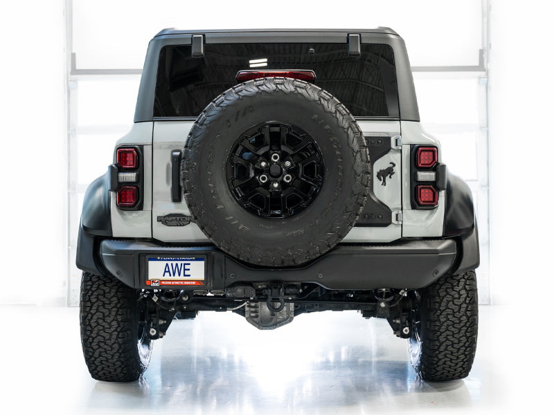 AWE Tuning 3025-31327 22-24 Ford Bronco Raptor 4WD Dual BashGuards Cat-Back SwitchPath Exhaust (No Tips)
