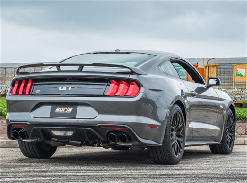 Borla 140742BC 2018 Ford Mustang GT 5.0L AT/MT 3in S-Type Catback Exhaust Black Chrome Tips w/ Valves