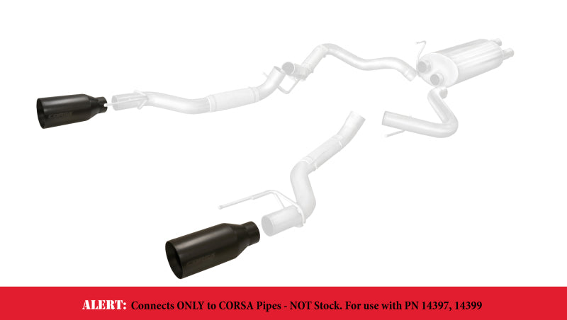 CORSA Performance 14051BPC Corsa 2017-2020 Ford F-150 Raptor 3in Inlet / 5in Outlet Black Cerakote Tip Kit (For Corsa Exh Only)