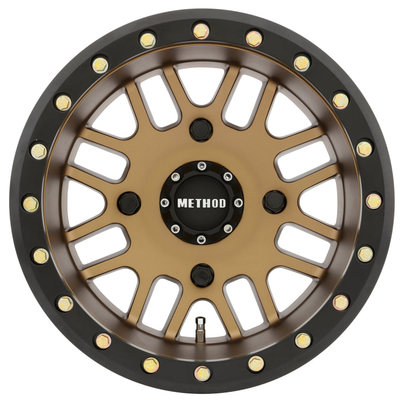 Method Wheels MR40648046944B Method MR406 UTV Beadlock 14x8 4+4/-2mm Offset 4x156 132mm CB Method Bronze w/Matte Black Ring Wheel