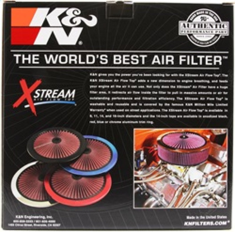 K&N Engineering 66-1401XP K&N X-Stream Top Filter X-Stream 14 inch OD Chrome