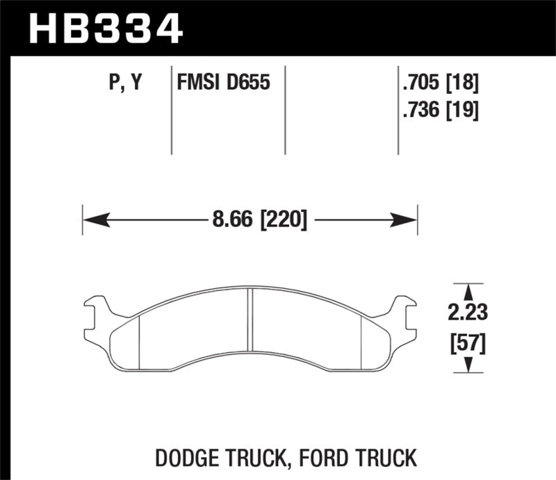 Hawk Performance HB334P.736 Hawk 99 Ford E-250 Super Duty Front Brake Pads