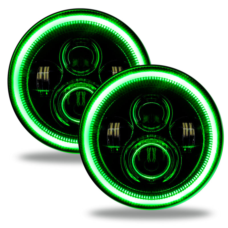 ORACLE Lighting 5769-004 Oracle 7in High Powered LED Headlights - Black Bezel - Green