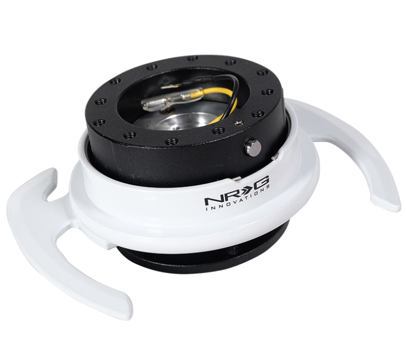 NRG SRK-700BK/WT Quick Release Kit - Black Body/ White Ring w/ Handles