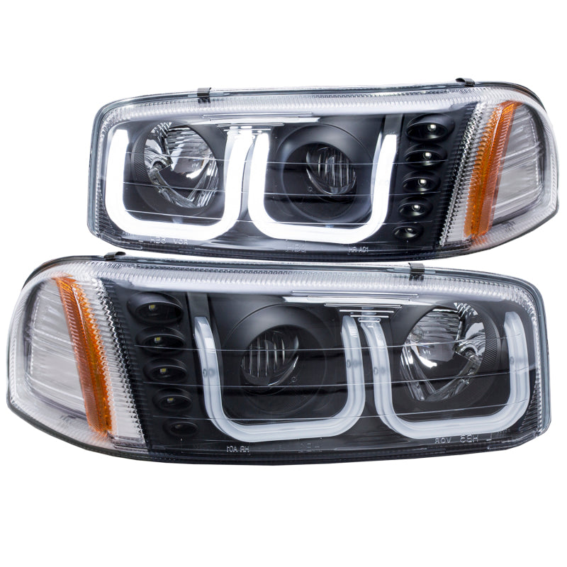 ANZO 111303 1999-2006 GMC Sierra 1500 Projector Headlights w/ U-Bar Black