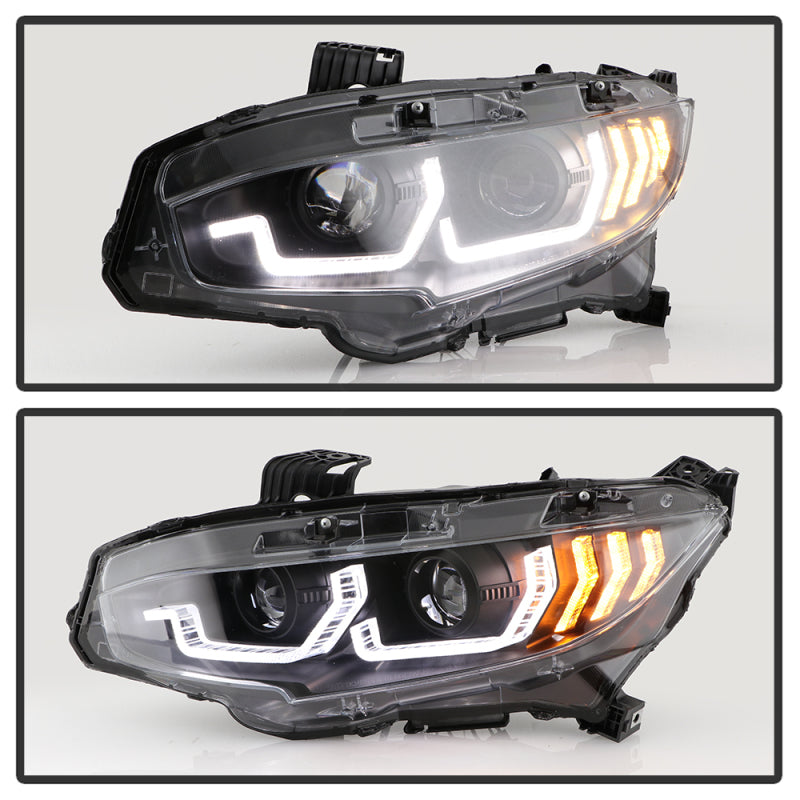 SPYDER 5087867 Spyder Honda Civic 16- 2DR/4DR/Hatchback Projector Headlights - Black PRO-YD-HC16SI-SEQGR-BK