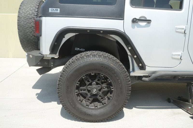DV8 Offroad INFEND-01RB 07-18 Jeep Wrangler JK Rear Aluminum Inner Fender - Black