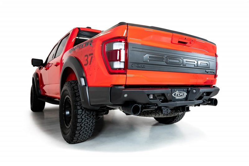 Addictive Desert Designs R210081090103 2022+ Ford Raptor Stealth Fighter R Bumper w/ 2 Cube Lights - Hammer Black