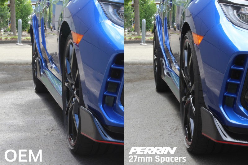 Perrin Performance PHP-WHL-027BK PERRIN 17-25 Honda Civic Type R / 22-26 Acura Integra Type S 64.1mm 5x120 Wheel Spacers 27mm - Pair